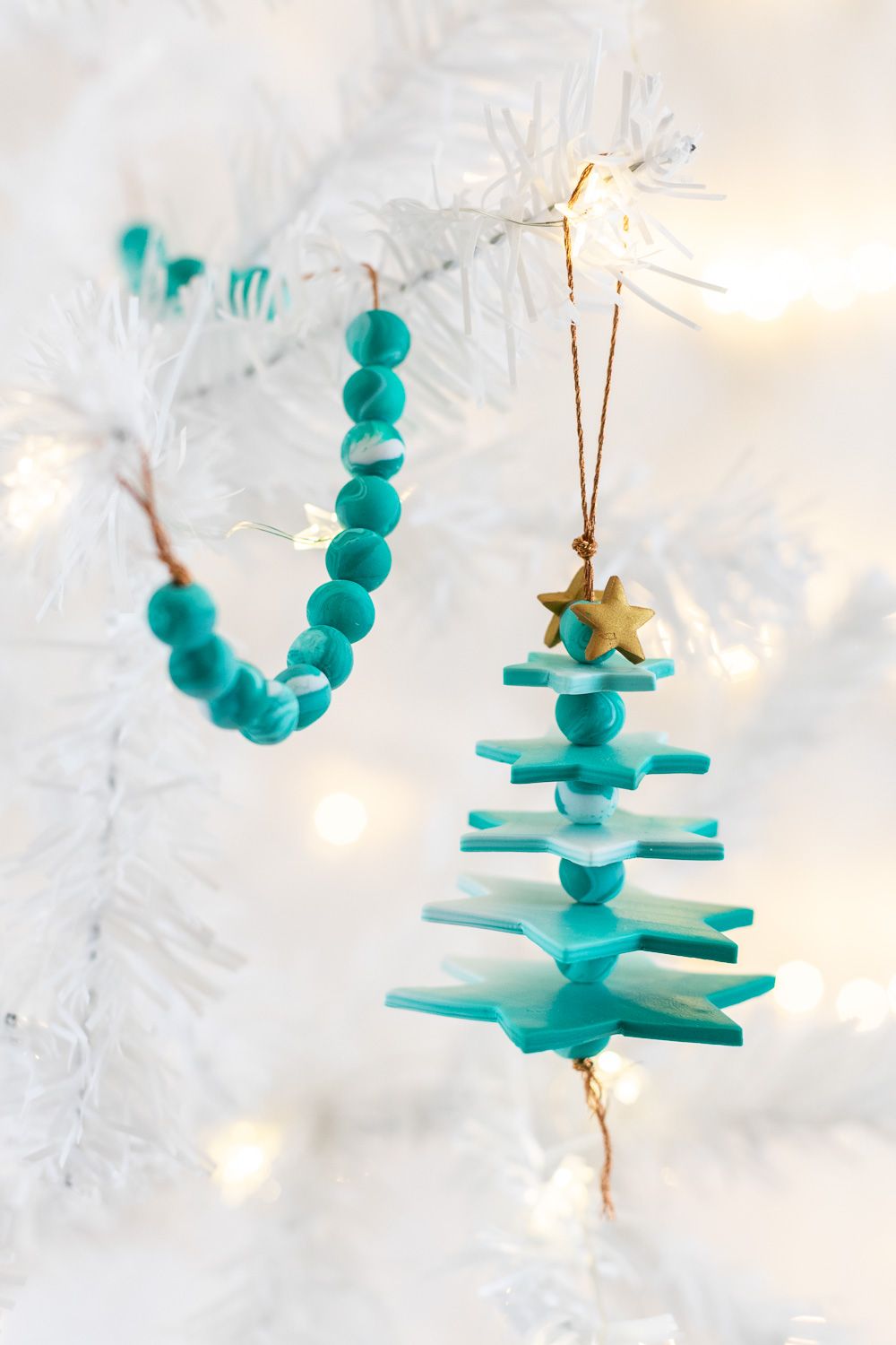 Handmade Teal and Gold Star-Shaped Christmas Tree Ornament — Christmas Tree Themes