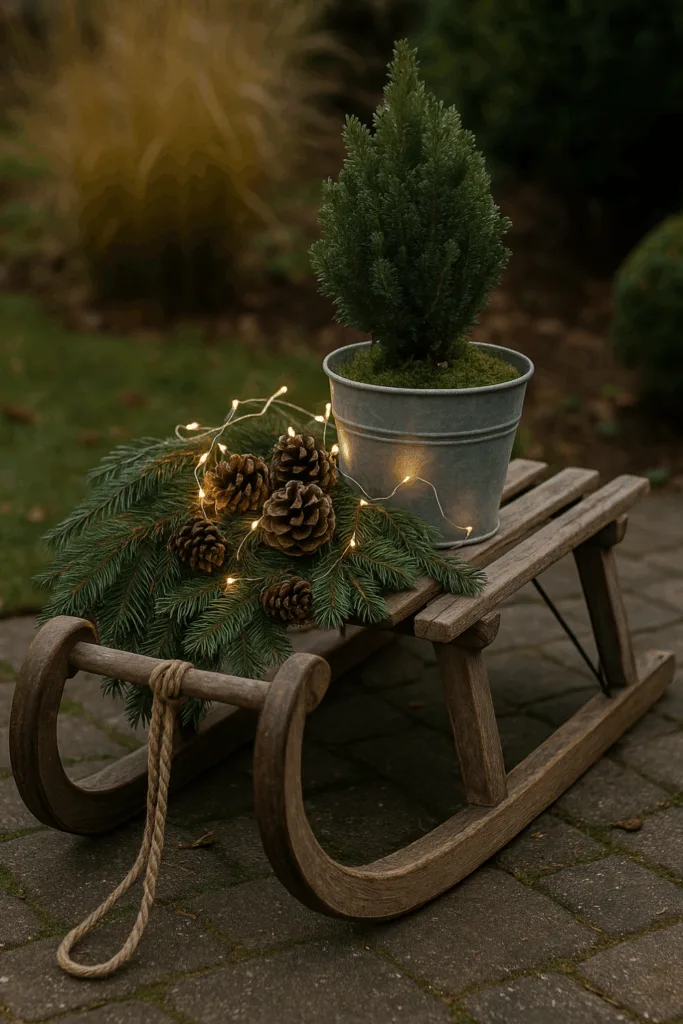 Garden Path Visual Idea — Christmas Porch Decor