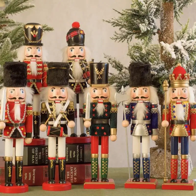 Collection of Traditional Nutcrackers on Shelves — Nutcracker Display