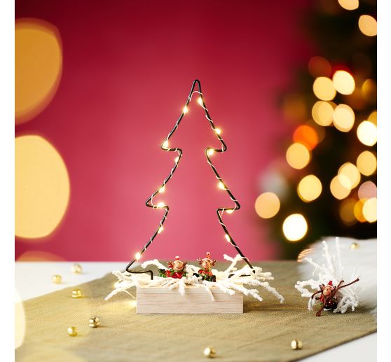 Modern Wire Tree Frame with LED Lights and Mini Figures Modern Wire Tree Frame with LED Lights and Mini Figures — Dollar Tree Christmas Decor