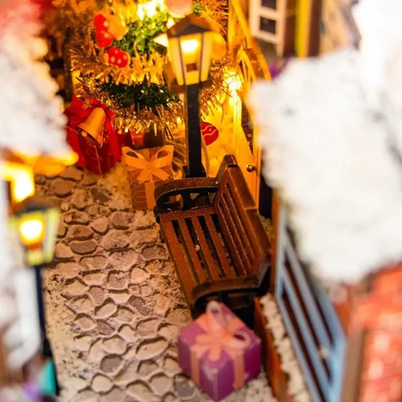 Miniature Winter Village Scene in a Book Nook — DIY Christmas Decor