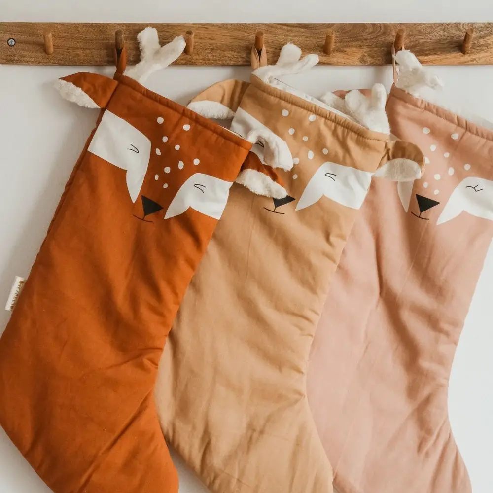 Whimsical Deer-Face Christmas Stockings — Christmas Stockings Display