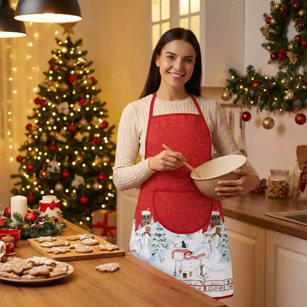 Traditional Kitchen Scene with a Snowman Apron and Baking Tools Traditional Kitchen Scene with a Snowman Apron and Baking Tools — Christmas Kitchen Decor