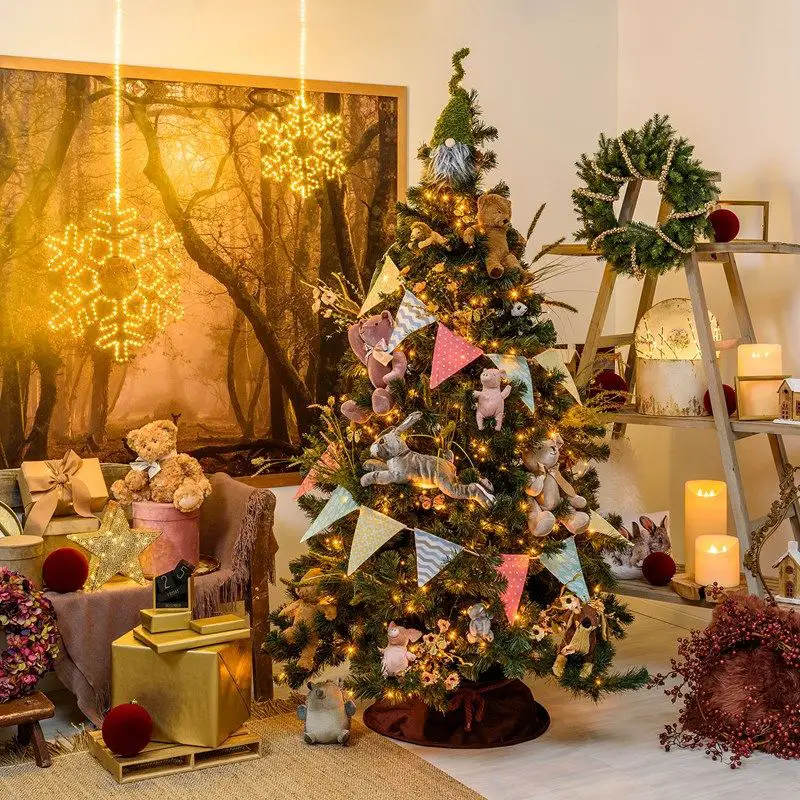 Whimsical Christmas Tree with Teddy Bears and Bunting — Christmas Tree Trends 2026