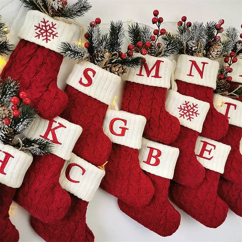 Traditional Mantel with Embroidered Letter Stockings — Christmas Stockings Display