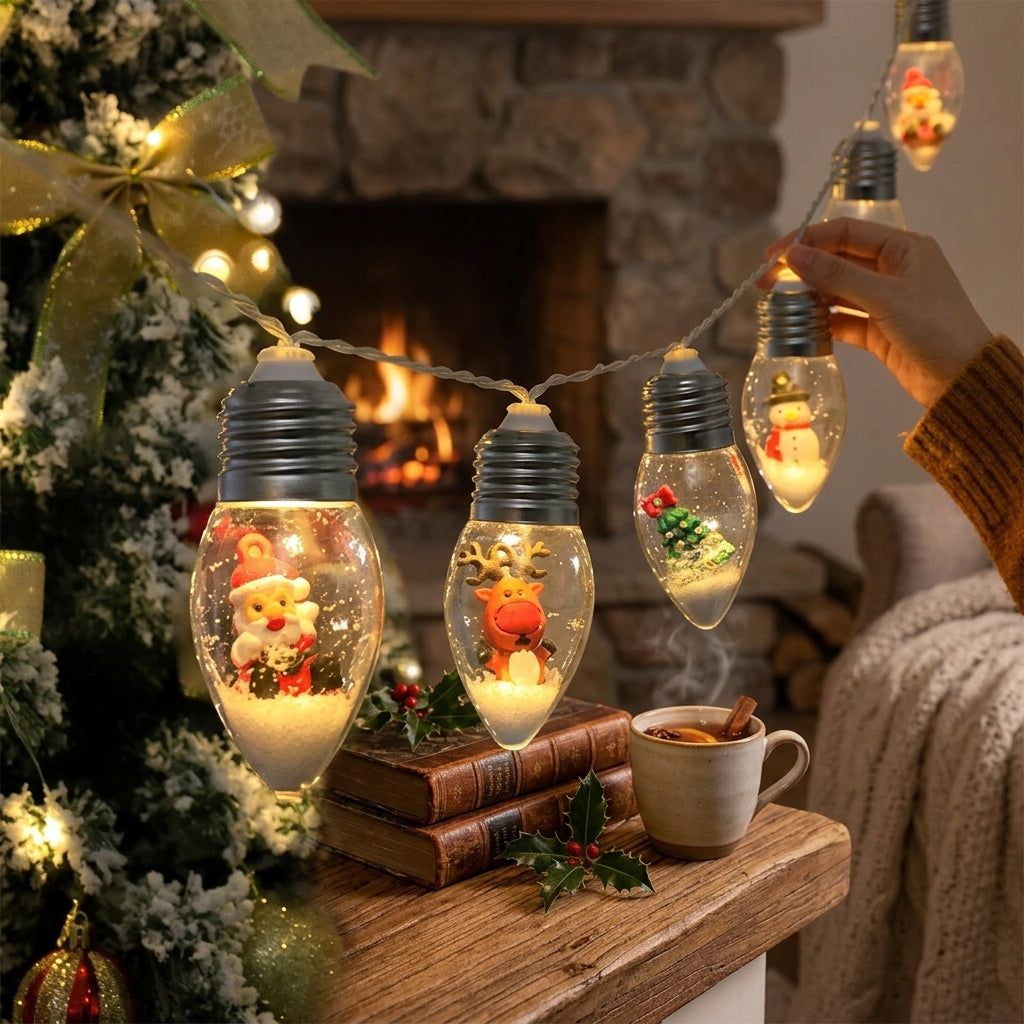 Novelty Christmas Light String with Figures — Christmas Fairy Lights Window