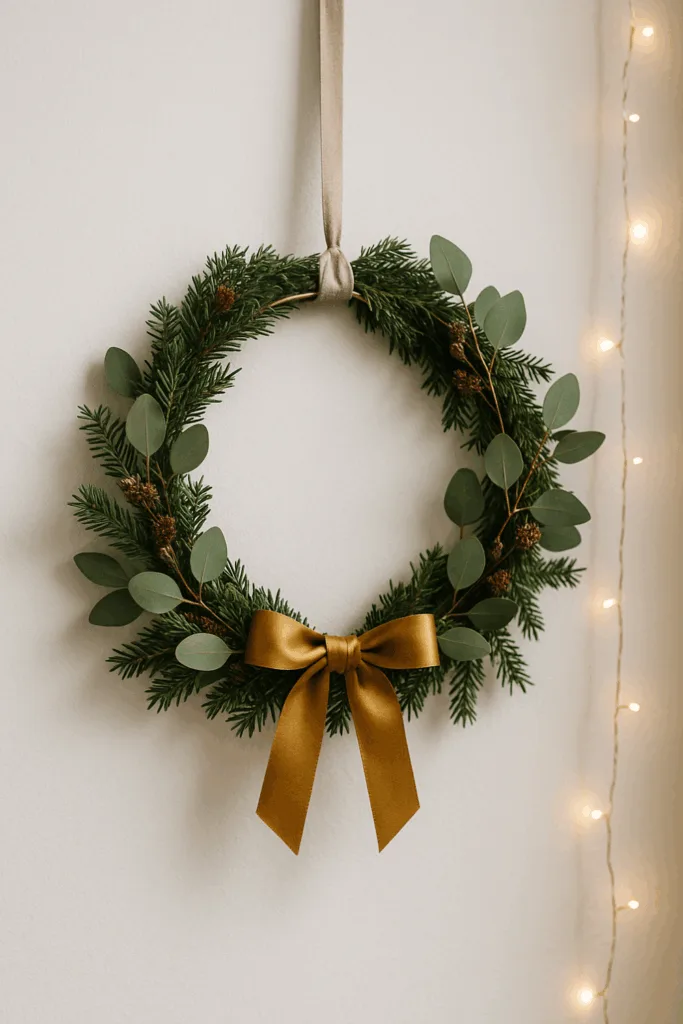 Festive Pine and Eucalyptus Wreath — Christmas Wall Decor