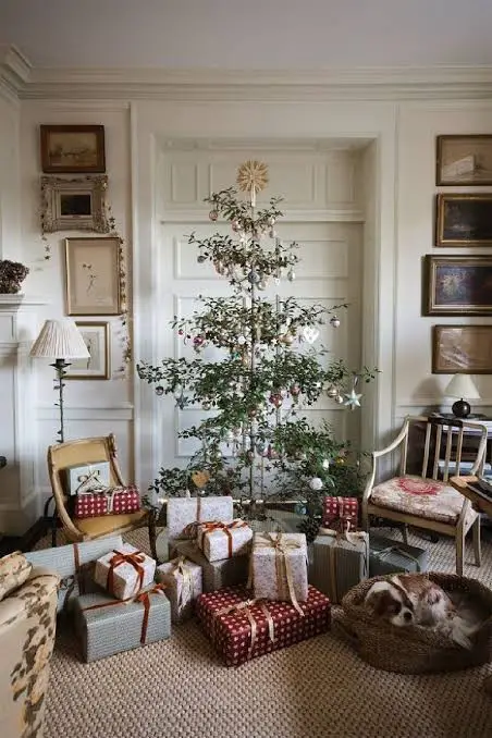 Tree Centered Gifts Arranged Around Base Visual Idea — Elegant Christmas Tree