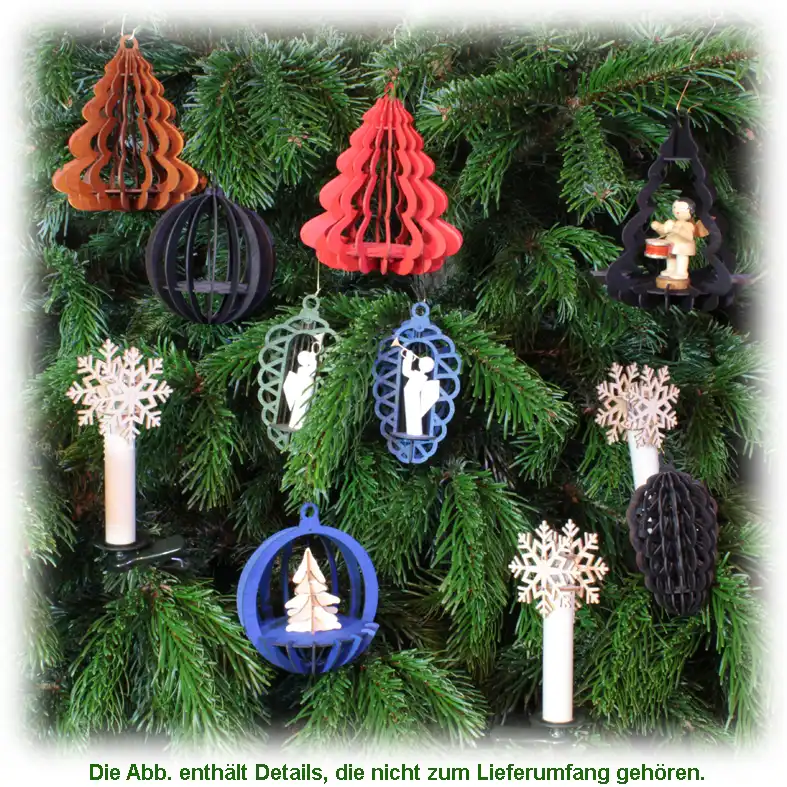 Rustic Christmas Tree with Various Wooden Ornaments — Ornament Christmas Tree