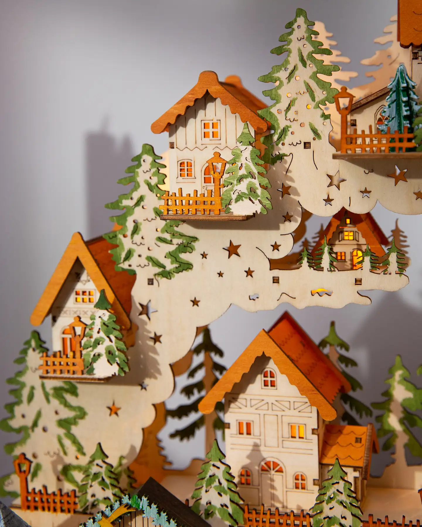 Multi-Tiered Farmhouse Christmas Village Display