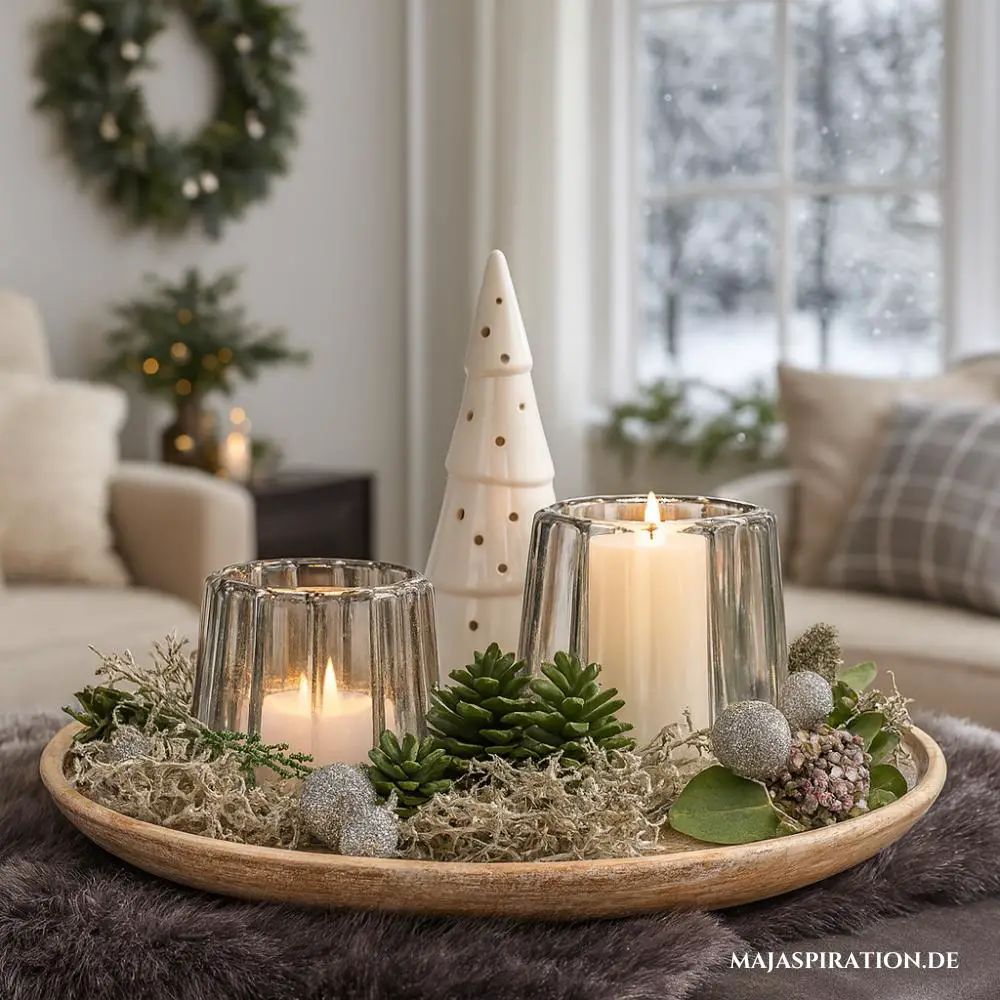 Weihnachtliche Deko-Tabletts: 24 schöne Ideen für Tische & Konsolen diesen Winter! - Majaspiration