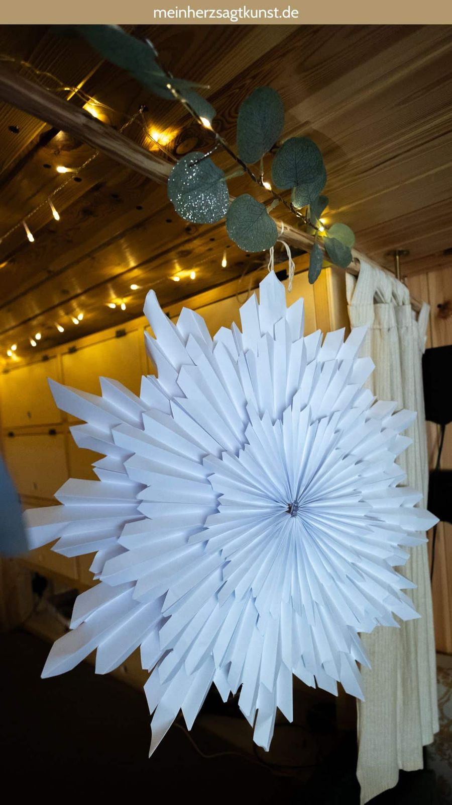 Large Folded Paper Snowflake with Eucalyptus — Paper Snowflakes