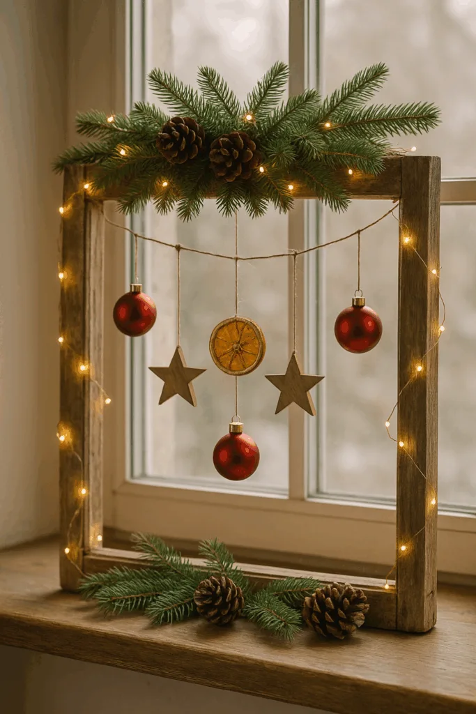 Rustic Frame Decor — Christmas Fairy Lights Wall