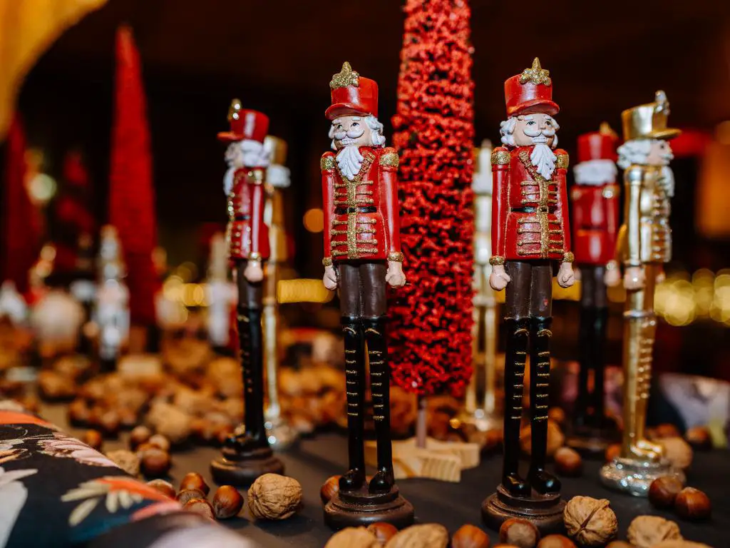 Traditional Nutcracker Figures Backdrop Display — Christmas Party Backdrop
