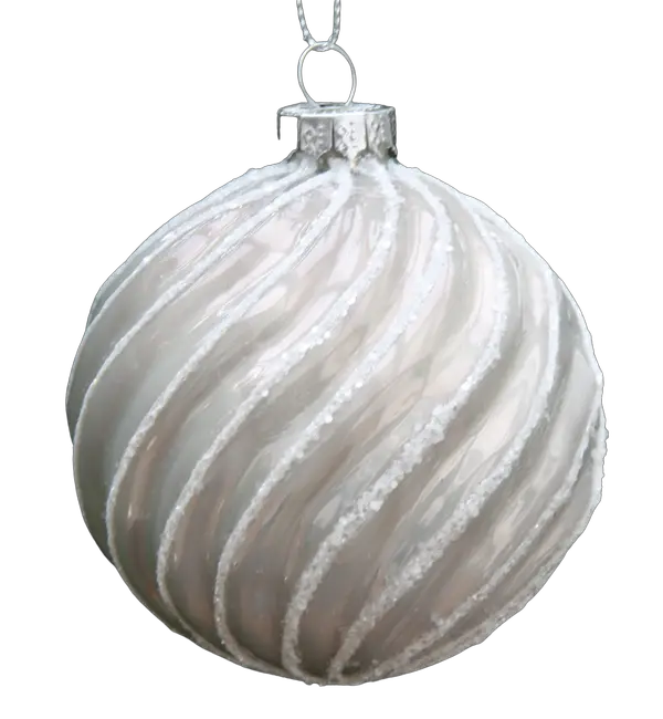 Silver-Grey Swirled Ornament with Glitter Silver-Grey Swirled Ornament with Glitter — Vintage Christmas Ornaments