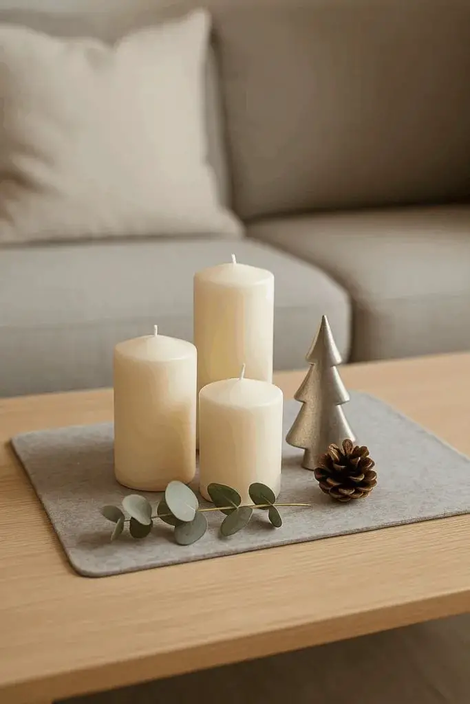 Cozy Tiered Tray with Reindeer Figurine and Greenery Cozy Tiered Tray with Reindeer Figurine and Greenery — Christmas Coffee Table Decor