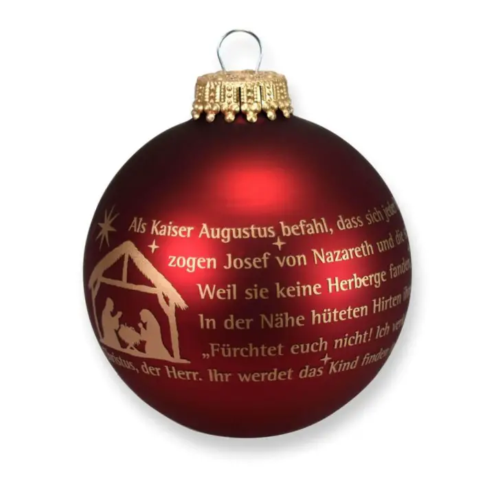 Engraved Nativity Scene Glass Bauble — Ornament Christmas Tree