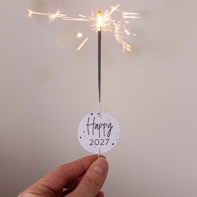 Personalized 'Happy 2027' Sparkler Detail — New Years Eve Party 2027