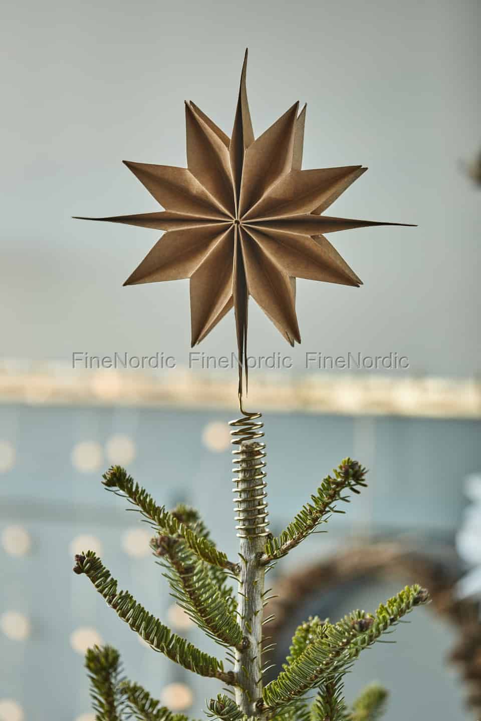 Natural Brown Folded Paper Star Topper Natural Brown Folded Paper Star Topper — Christmas Tree Topper