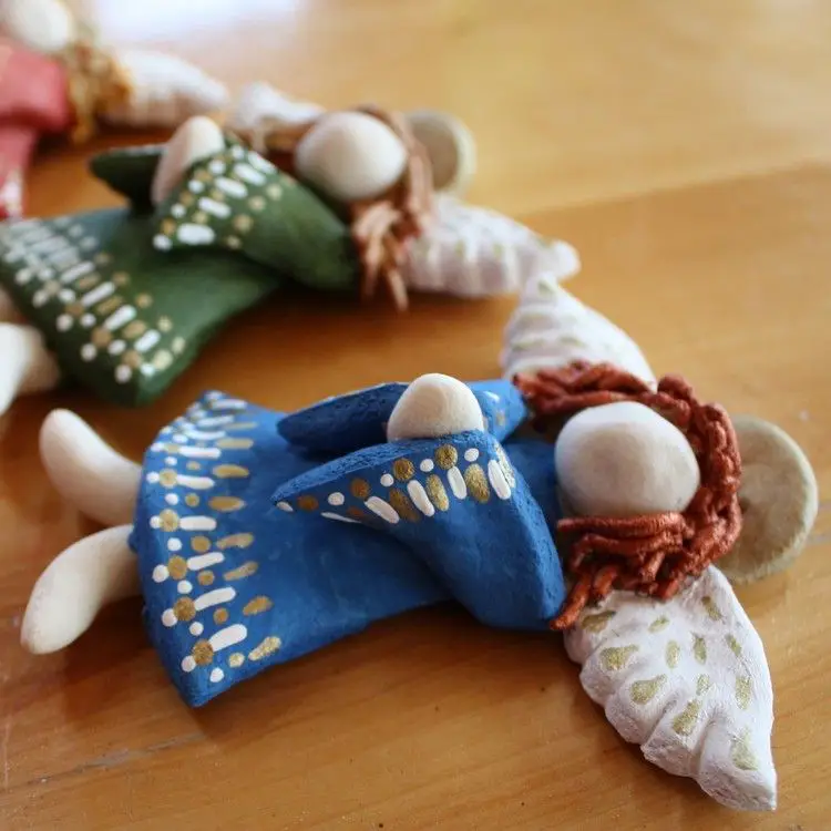 Hand-Painted Salt Dough Angel Ornaments Hand-Painted Salt Dough Angel Ornaments — Salt Dough Ornaments