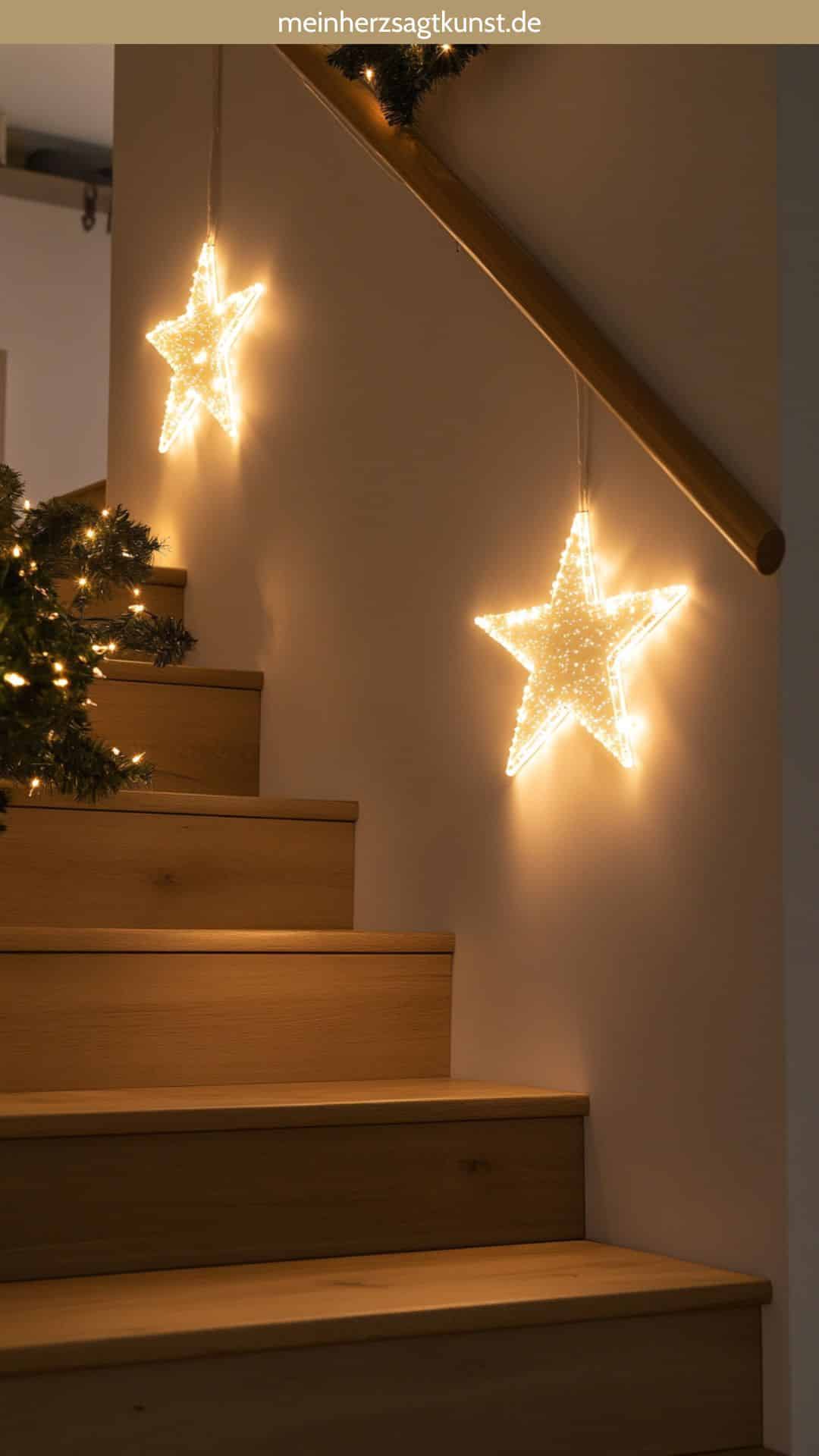 Staircase Wall Stars — Christmas Fairy Lights Wall