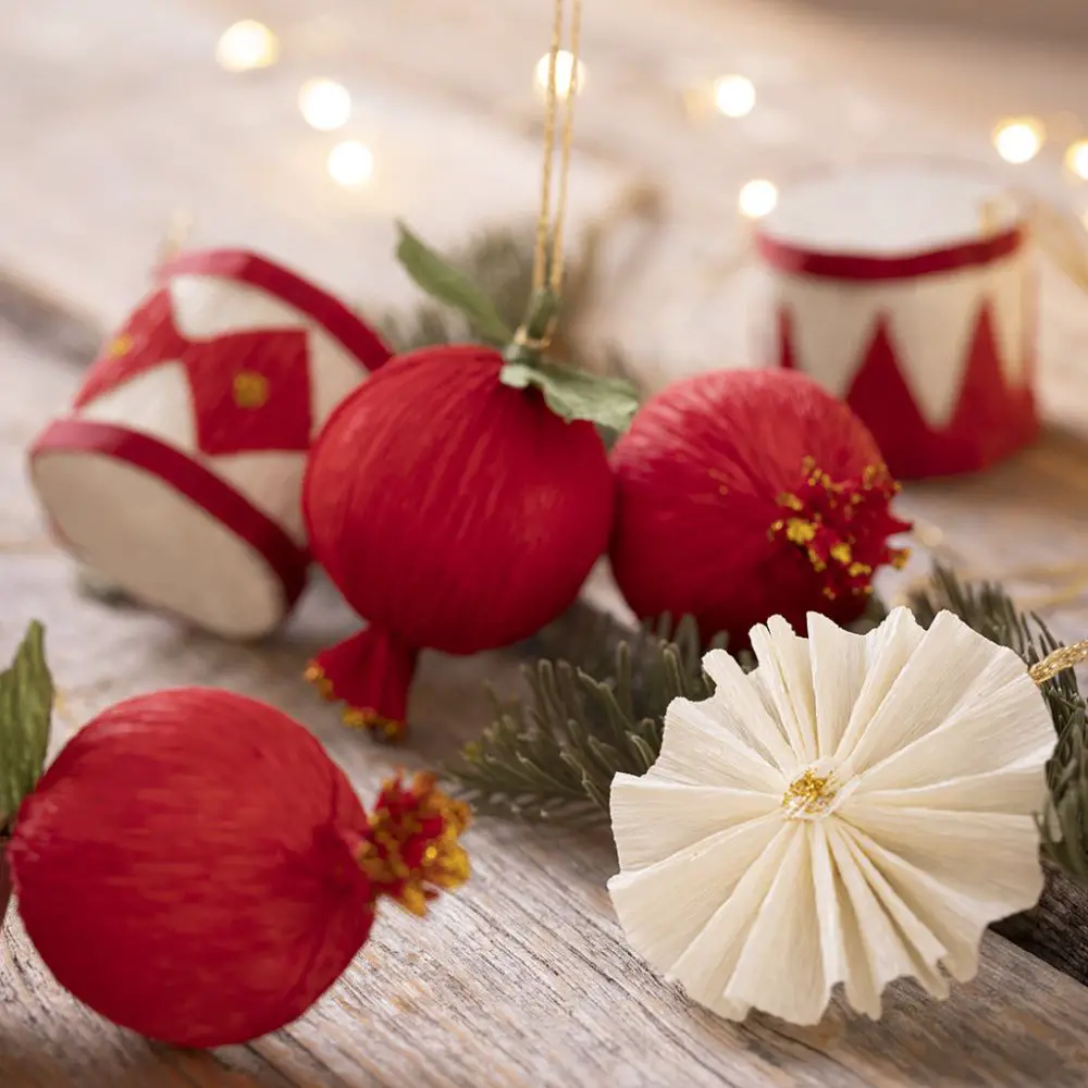 Handmade Paper and Greenery Christmas Ornaments — Christmas Crafts for Adults