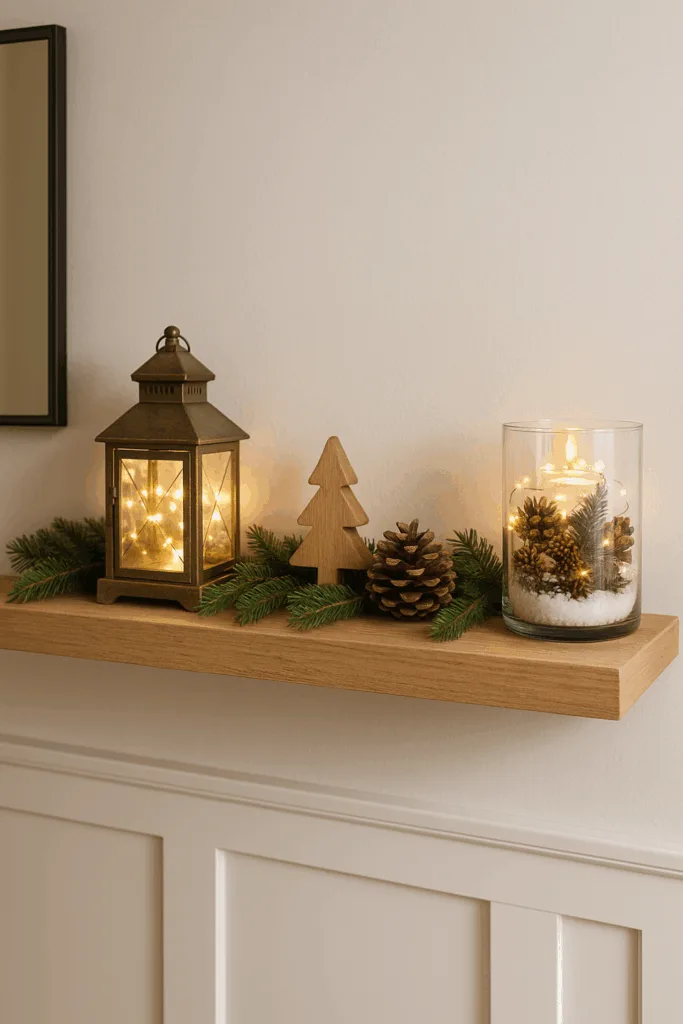 Hallway Shelf Visual Idea — Christmas Entryway Decor