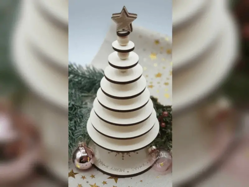 Rustic Tiered Wooden Christmas Tree Display — Christmas Crafts for Adults
