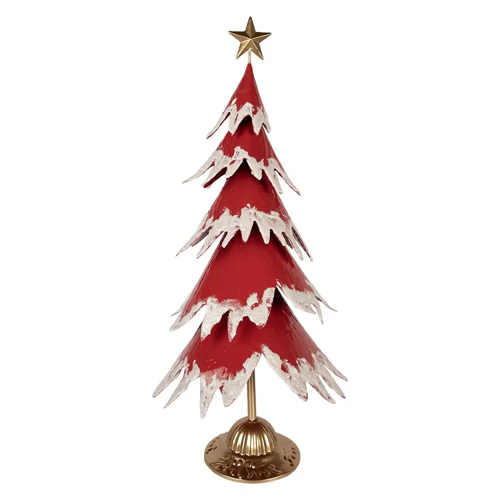 Decorative Metal Tree with Red and White Frosted Tips Decorative Metal Tree with Red and White Frosted Tips — Red and White Christmas Tree