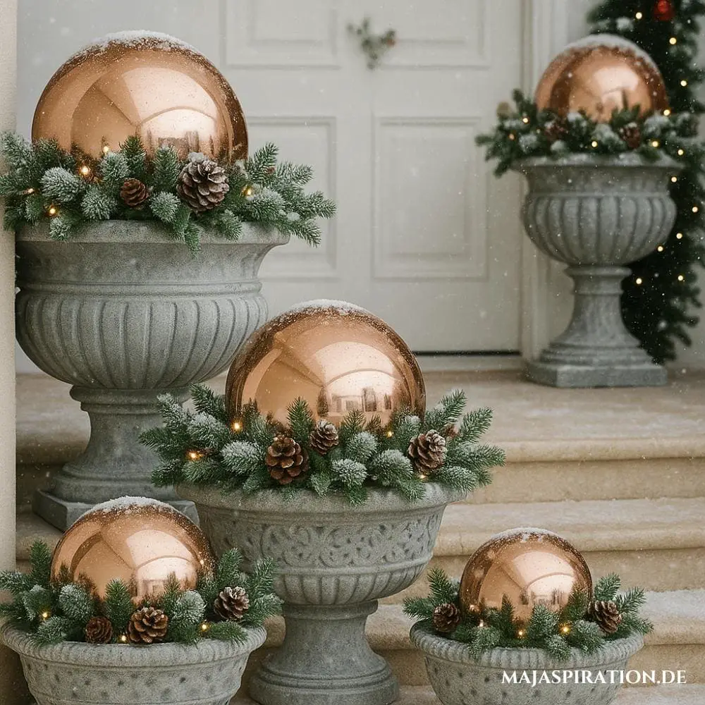 Medium-Wide Shot Visual Idea — Christmas Entryway Decor