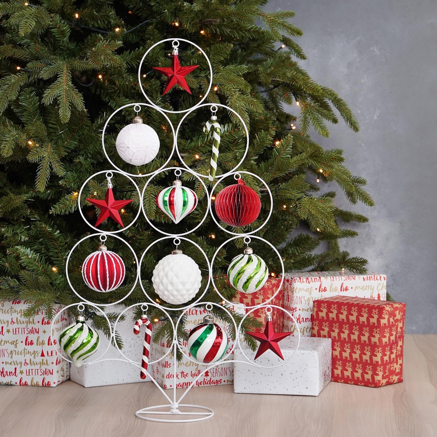 Modern Glass Candy Cane Ornament Display Modern Glass Candy Cane Ornament Display — Candy Cane Christmas Decor