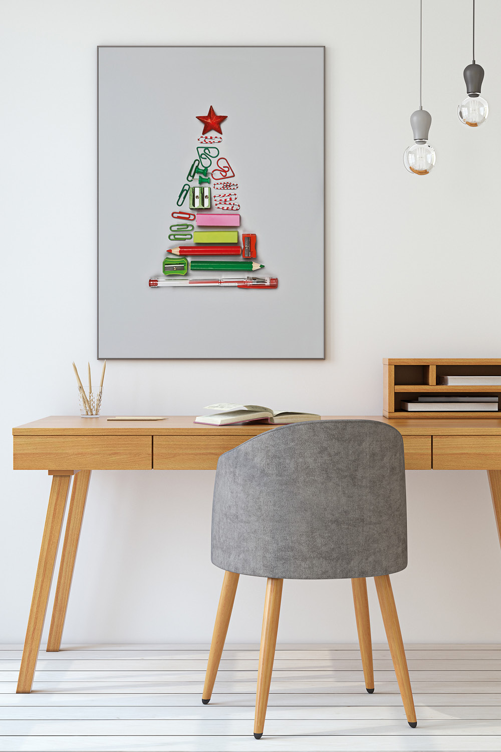 Office Supply Christmas Tree Art for Unique Wall Decor Office Supply Christmas Tree Art for Unique Wall Decor — Christmas Office Decor Ideas