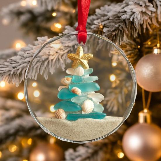 Sea Glass Christmas Tree Ornament Sea Glass Christmas Tree Ornament — Coastal Christmas Decor