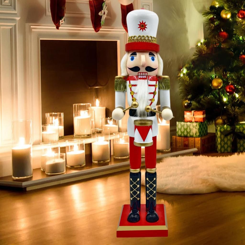 Central Nutcracker Display Flanked by Fireplace and Tree