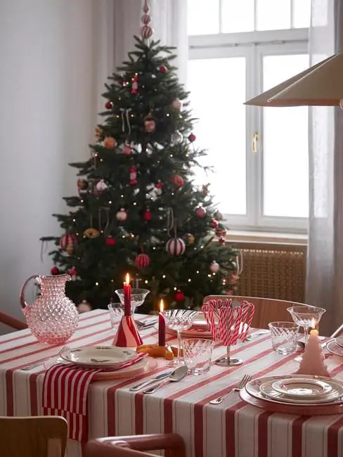 Festive Dining Room Christmas Tree with Candy Cane Holders — Christmas Tree Trends 2026