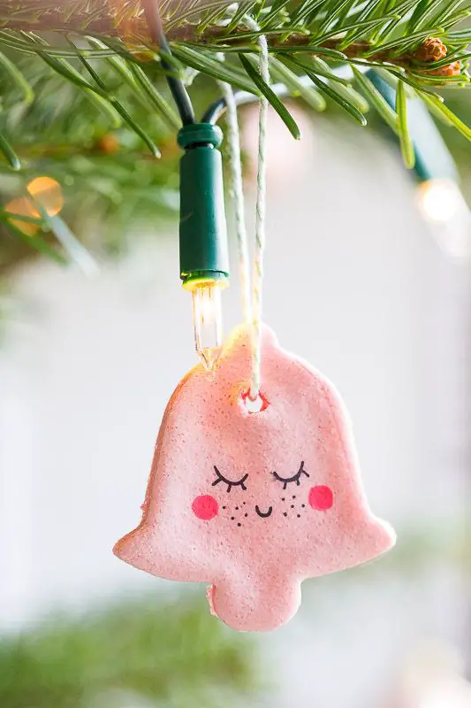 Playful Pink Salt Dough Bell Ornament Playful Pink Salt Dough Bell Ornament — Salt Dough Ornaments