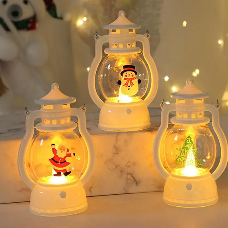 Novelty Christmas Lanterns Featuring Santa and Snowman Figures — Christmas Lantern Lights