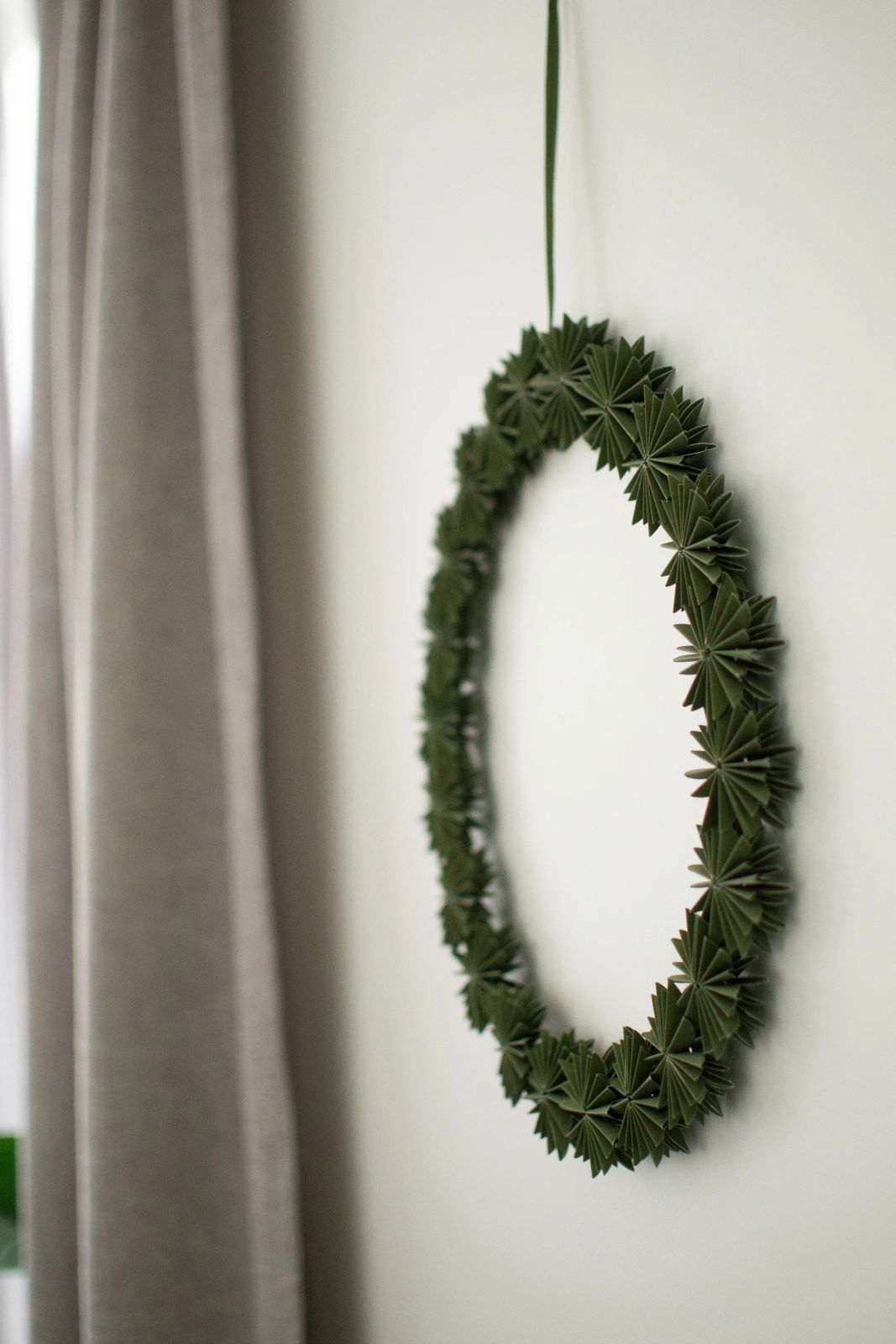 Olive Green Paper Snowflake Wreath — Paper Snowflakes