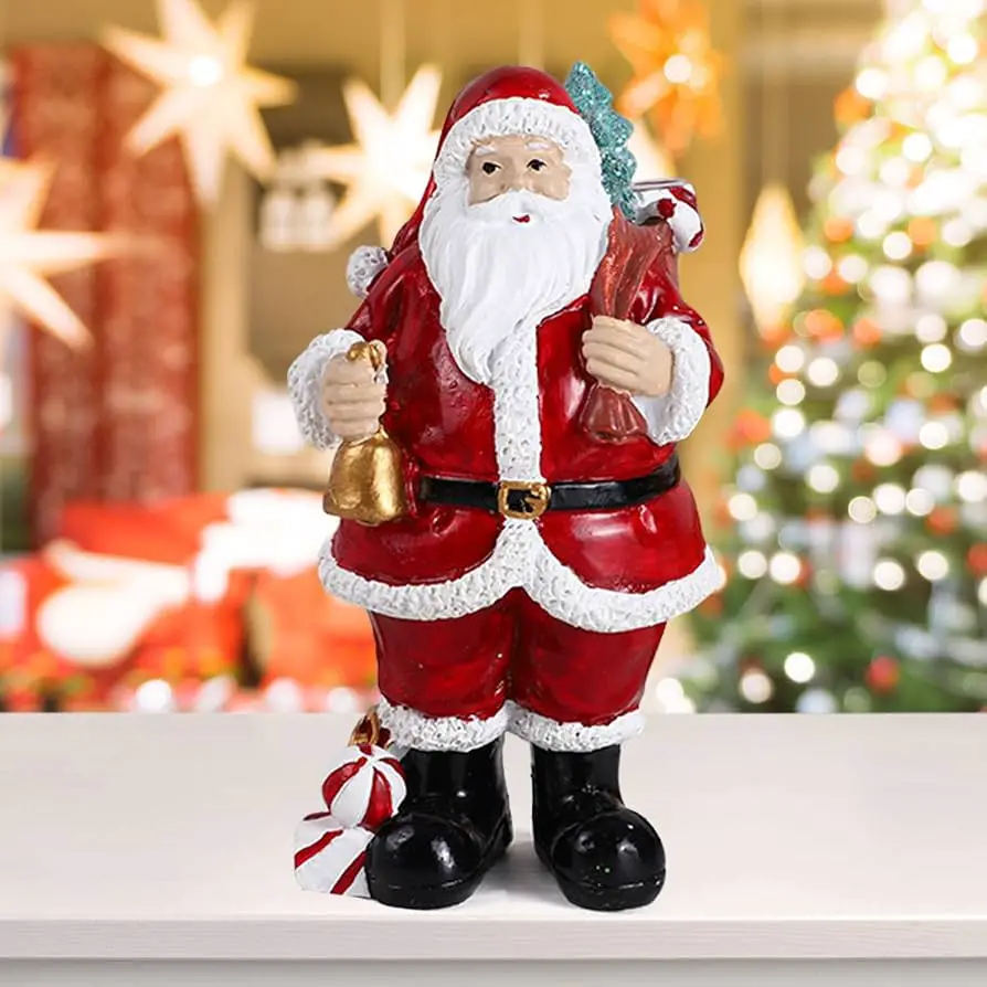 Classic Santa Figurine for a Traditional Farmhouse Christmas — Farmhouse Christmas Mantel
