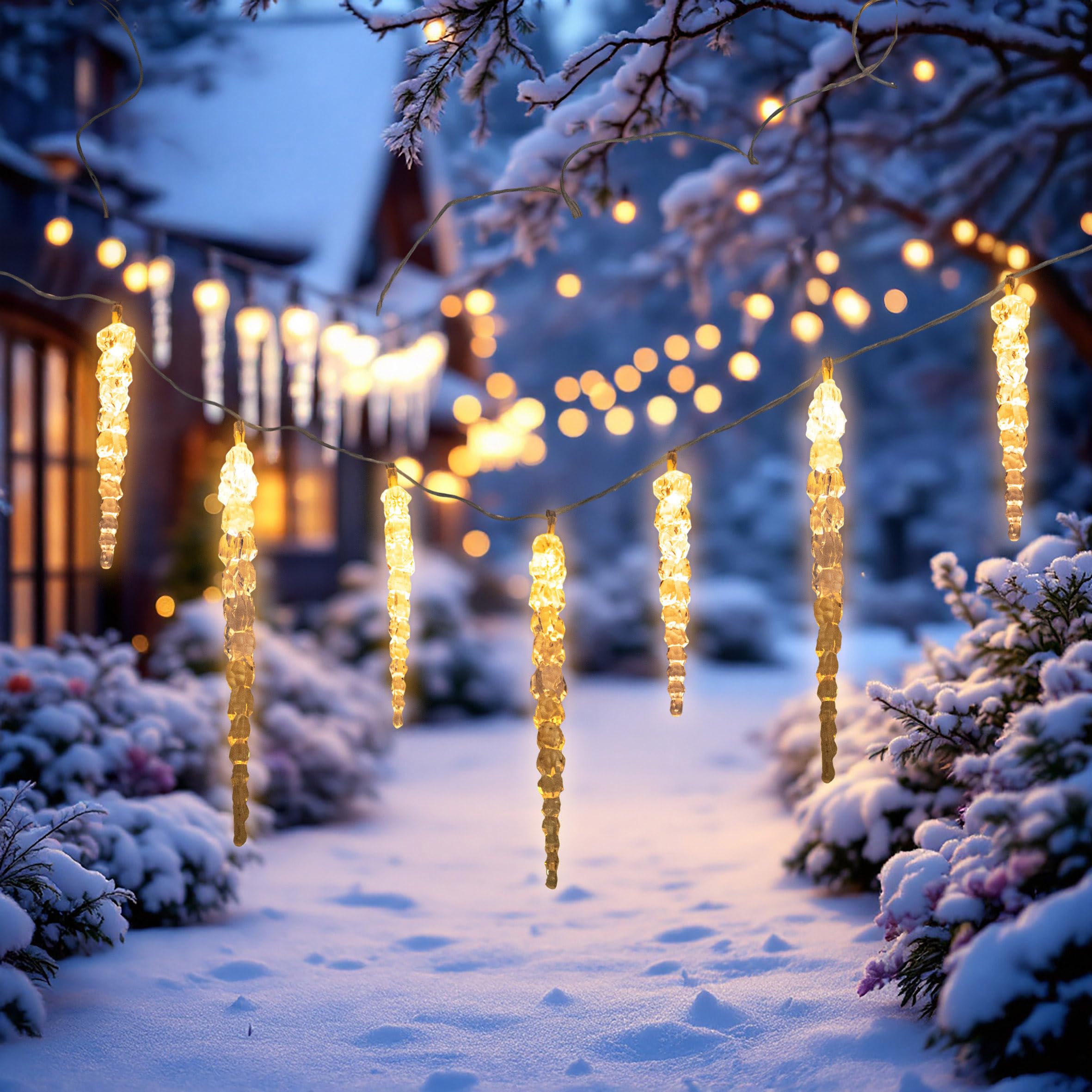 Detailed Texture of White LED Icicle Lights Detailed Texture of White LED Icicle Lights — Icicle Christmas Lights