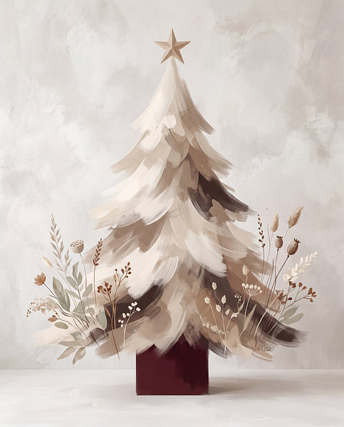 Artistic Painted Abstract Christmas Tree — Alternative Christmas Trees