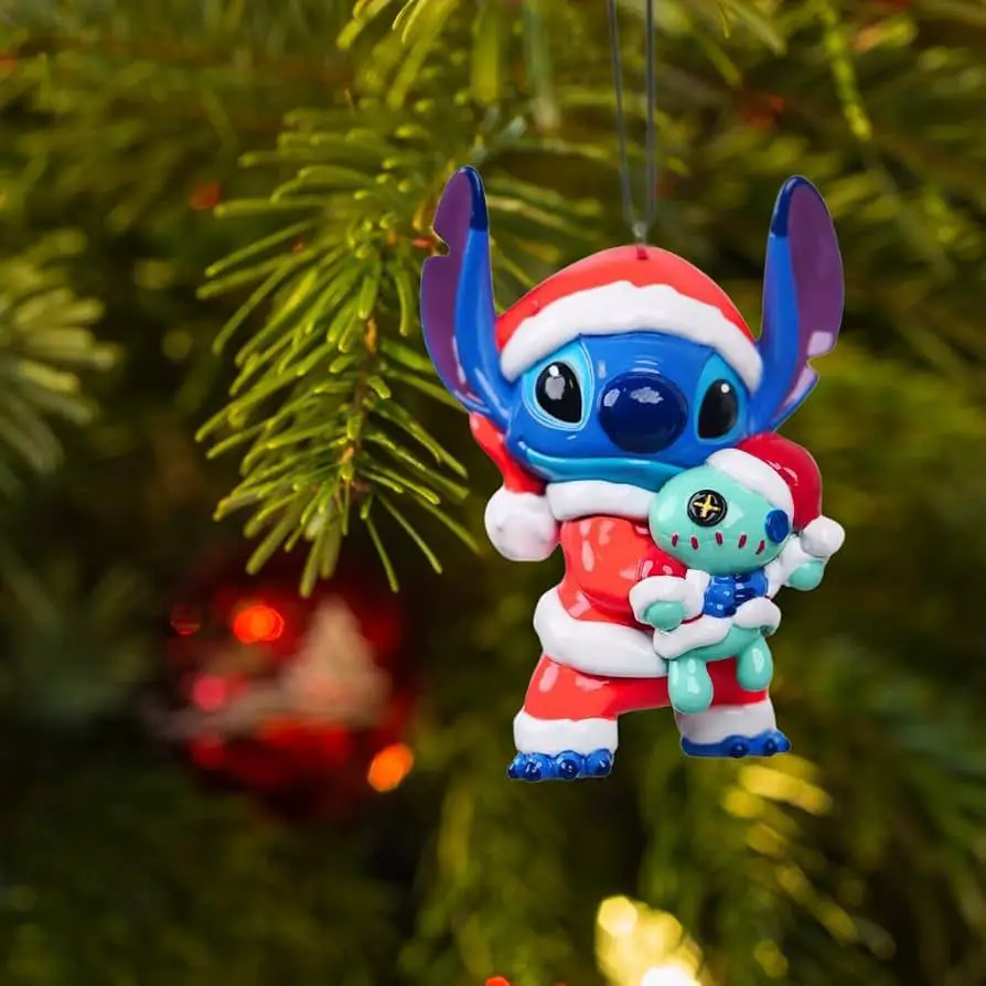Stitch as Santa Ornament Detail — Disney Christmas Tree