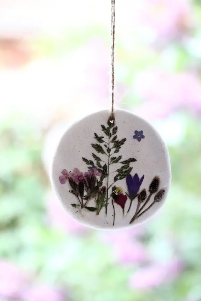Bohemian Salt Dough Ornament with Embedded Dried Flowers Bohemian Salt Dough Ornament with Embedded Dried Flowers — Salt Dough Ornaments