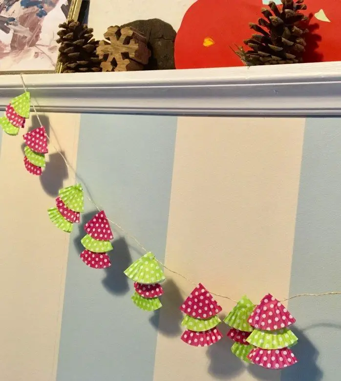 Playful DIY Tree Garland from Cupcake Liners — DIY Christmas Decor