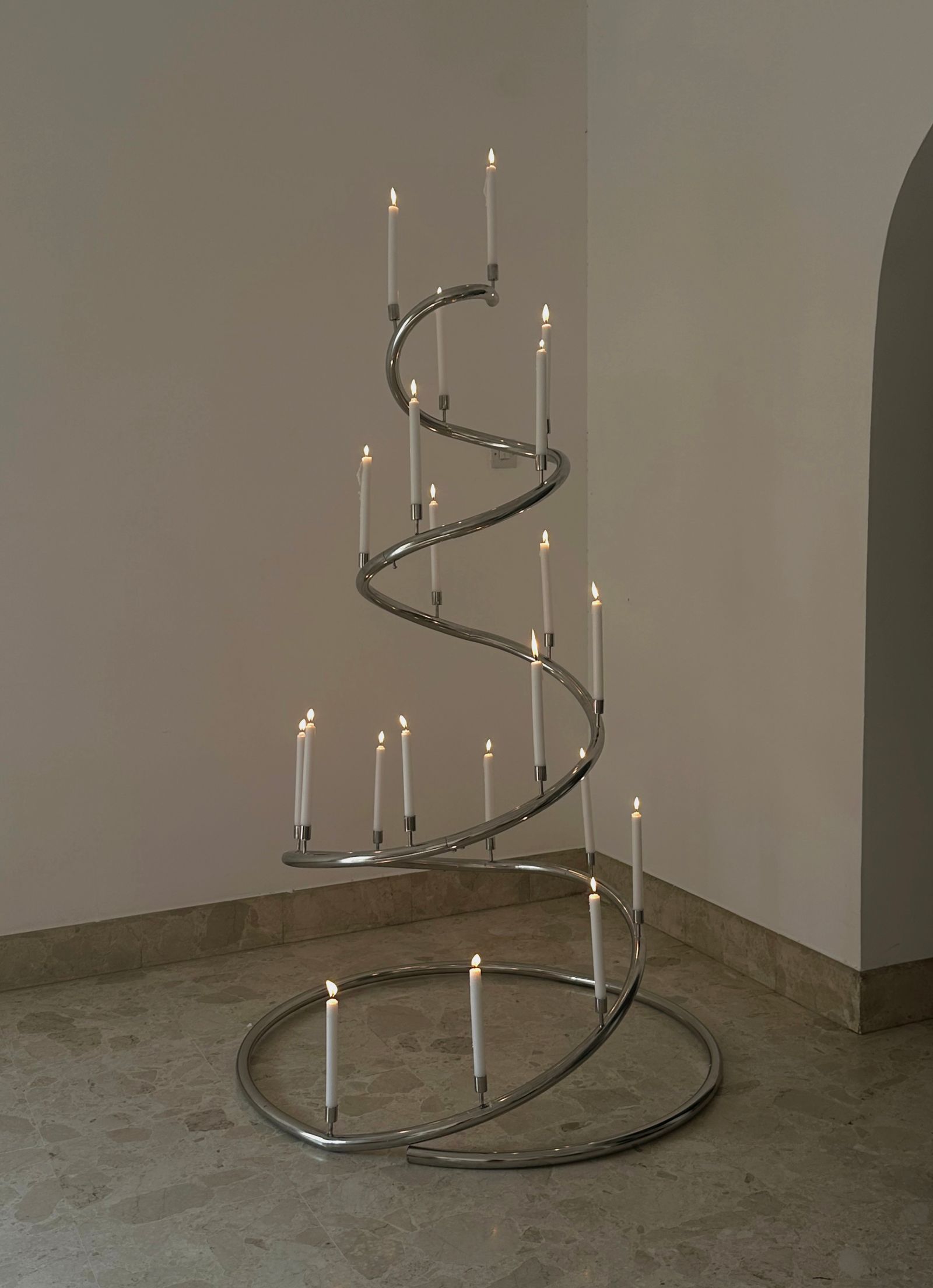 Modern Spiral Metal Candle Tree — Alternative Christmas Trees