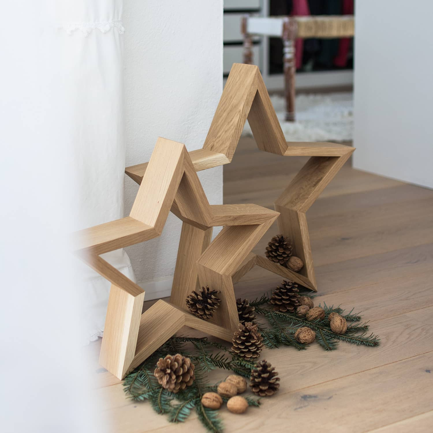 Holzstern Holzrahmen Stern - Hinum und Herum - handgemacht