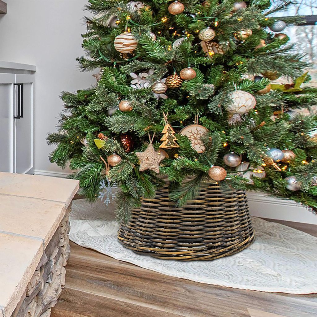 Rustic Brown Rattan Skirt for a Natural Aesthetic Rustic Brown Rattan Skirt for a Natural Aesthetic — Christmas Tree Skirt