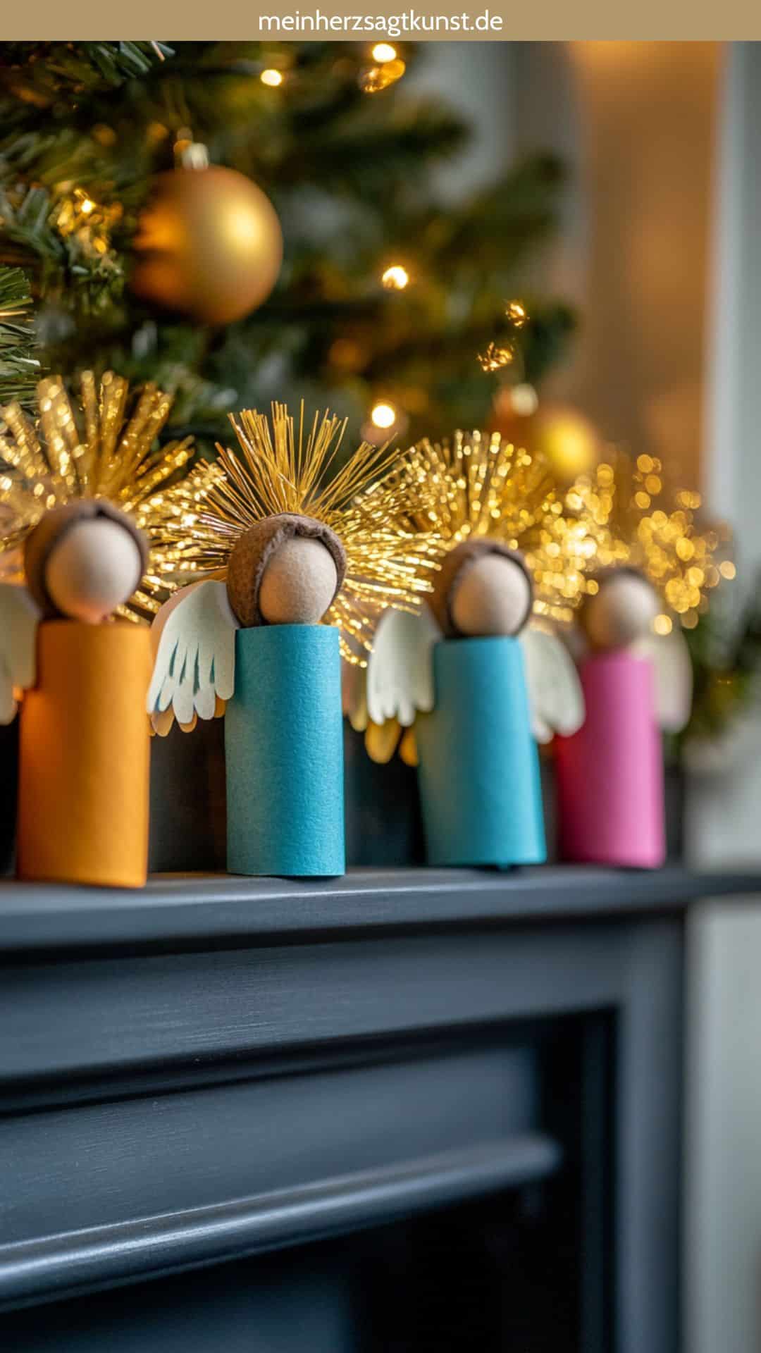 Felt and Wood Angel Figures — Christmas Crafts for Kids