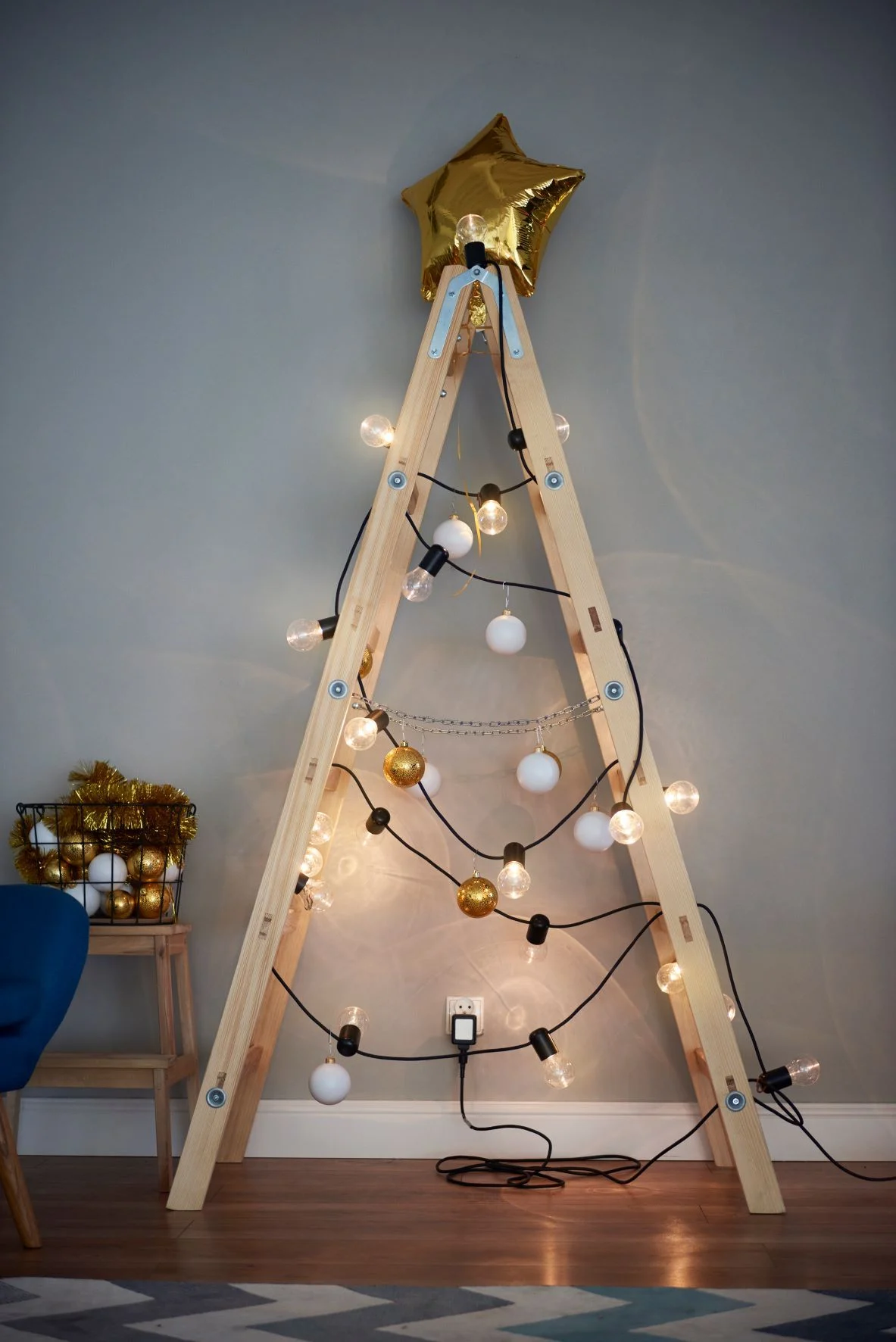 Eclectic Wooden Ladder A-Frame Tree — Alternative Christmas Trees