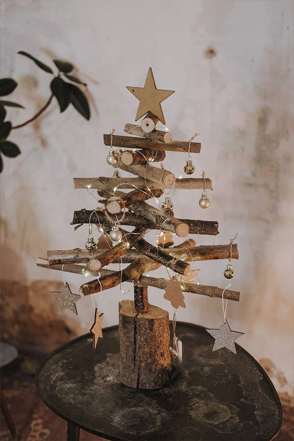 Boho Driftwood Branch Tree with Lights — Alternative Christmas Trees
